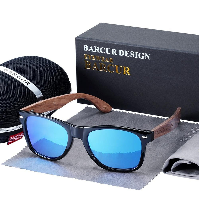 Óculos de Sol Madeira Série Luxo Barcur - UV 400 Polarizado