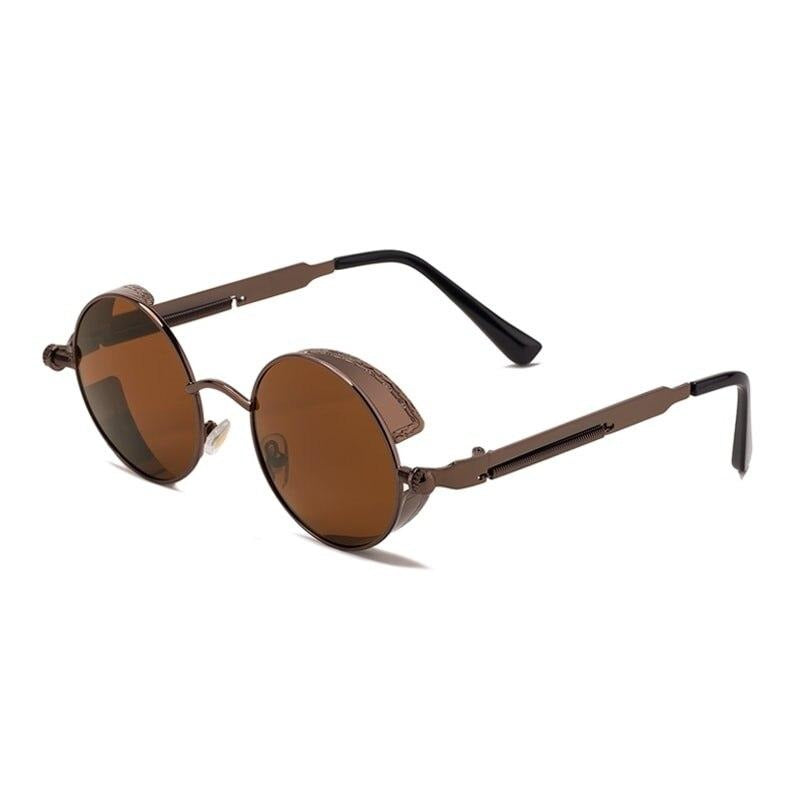 Óculos de Sol Redondo Masculino Steampunk - Polarizado UV400