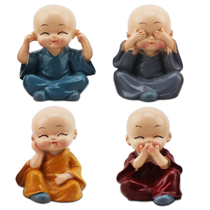 Bonecos Estátua De Buda ( Com 4 Peças )